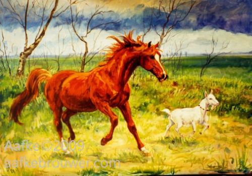 لوحات زيتية لحيوانات >>> روعة Aafke-brouwer-horses-equine-art-horses-portrait-dutch-horse
